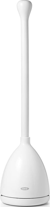 OXO Good Grips plunger front view showing concealed storage and clean design