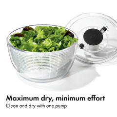 OXO close-up of the soft non-slip pump knob, comfortable one-handed use