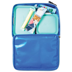PackIt in use with school lunch inside, keeping sandwiches and snacks chilled for hours