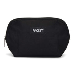 PackIt Snack Bag front view showing compact black pouch and easy carry benefit