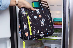 PackIt Spaceman next to a water bottle for size comparison convenience