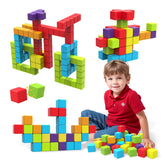 Pairez Toys front packaging showcasing rainbow blocks and included booklet, encourages creativity
