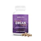 paleovalley front packaging showing grass-fed organ complex for varied nutrients