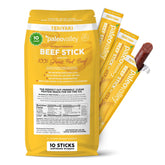 Paleovalley front packaging showing teriyaki beef sticks and on-the-go convenience