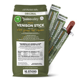 Paleovalley front packaging showing venison meat stick, highlights clean ingredients