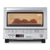 Panasonic FlashXpress front view showing compact silver profile and quick cooking benefit
