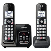 Panasonic front view showing two handsets and base for clear system overview