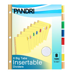 PANDRI front packaging showing 120 pack and 8-tab colors for bulk organization