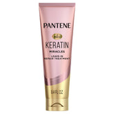 Pantene bottle front view showing keratin leave-in benefits