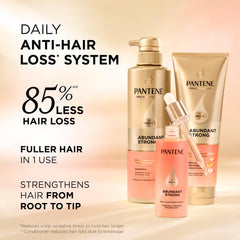 Pantene shampoo pump closeup highlighting easy dispensing and gentle cleansing action