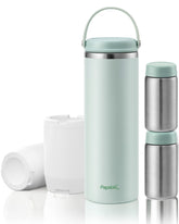 Papablic front product shot showing cooler and two bottles for on-the-go cooling