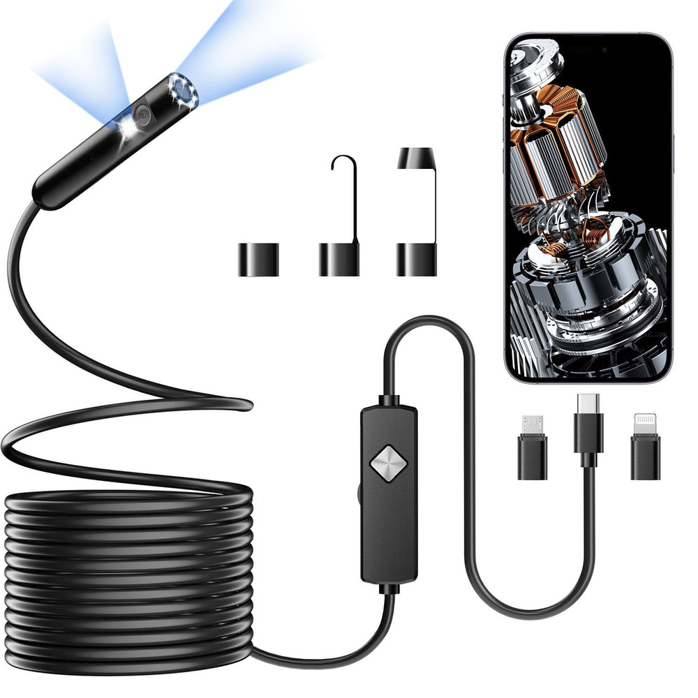 PAPIBLU front view of endoscope showing camera and body, clear control benefit