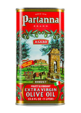 Partanna red tin front view showing brand and label, conveys shelf-ready freshness