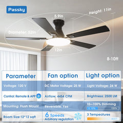 Passky blade detail showing double-sided white and wood grain finish for décor flexibility