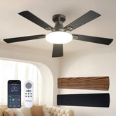 Passky front view of 52-inch ceiling fan showing modern low-profile design and balanced airflow