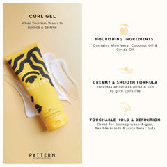 PATTERN curl gel creamy texture close-up highlighting smooth slip for easier styling