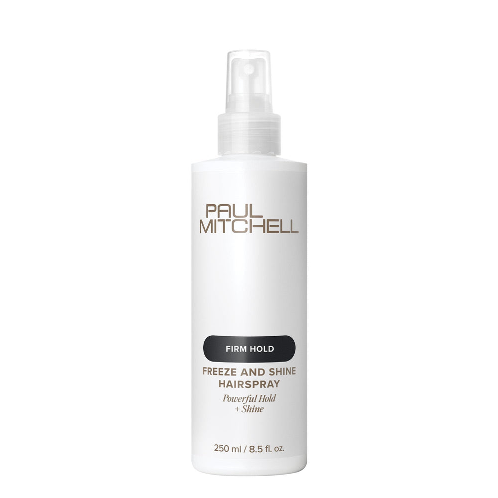 Paul Mitchell front bottle showing product name and glossy finish benefit