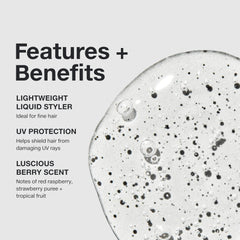 Paul Mitchell close-up of liquid texture demonstrating lightweight body-building finish