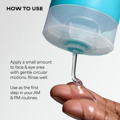Paula's Choice CLEAR pump in hand demonstrating easy application and control