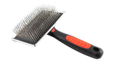 RYAN'S PET SUPPLIES front view of brush showing head and pins for efficient grooming