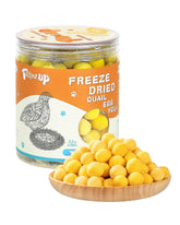 PAWUP front packaging showcasing single-ingredient quail yolk benefits