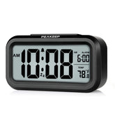 Peakeep front display showing clear time and temperature, easy bedside reading