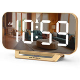 Peakeep front view mirror clock showing clear large display and decorative appeal