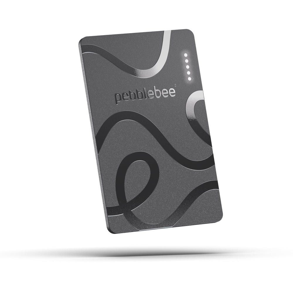 Pebblebee Card 5 front view showing sleek tracker and clean design benefit