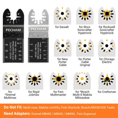 PECHAM included C-clip adapters displayed for broad tool compatibility