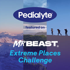 Pedialyte label closeup highlighting chilled cherry pomegranate flavor and electrolyte claim for clarity