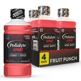 Pedialyte Sport front packaging showing Fruit Punch and pack benefits