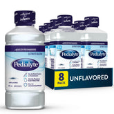 Pedialyte unflavored front label showing clear bottle and product name for easy identification
