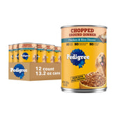 Pedigree front packaging showing product and chicken flavor benefit
