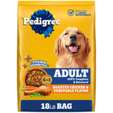 Pedigree front of bag 18 lb showing product and benefits