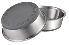 PEGGY11 front view of two stainless steel bowls showing durable, hygienic design and capacity