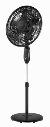 PELONIS front view of 18-inch fan showing sleek profile and powerful airflow