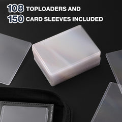 Pemocyny binder open showing double-sided pocket pages for compact card display and browsing