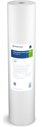 Pentek cartridge front view showing 20-inch size and clean appearance for reliable sediment removal
