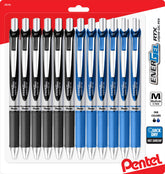 Pentel EnerGel front packaging showing twelve pens and brand clarity benefits