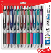 Pentel EnerGel RTX front view showcasing sleek barrel and metal accents benefit: professional appearance