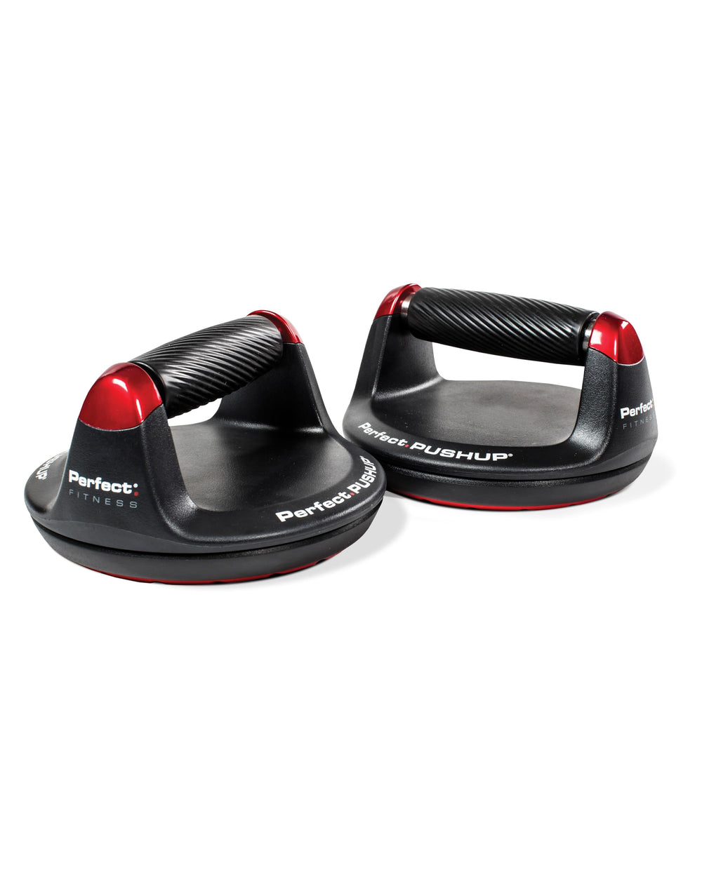 Perfect Fitness front view of pushup handles showing stable base and handles, enhancing form