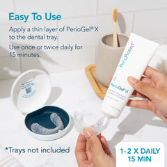 Perio Protect periogelx size comparison next to ruler to show 3 oz. tube scale