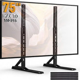PERLESMITH front view assembled TV stand showing stable support and modern finish