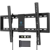 PERLESMITH front view of mounted TV showing stable support and sleek look
