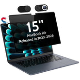 Peslv front view on MacBook Air 15 showing privacy effect and clearer focus