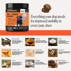Pet Honesty label showing glucosamine and chondroitin for joints