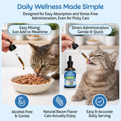 Pet Wellbeing liquid texture shown to highlight easy mixing