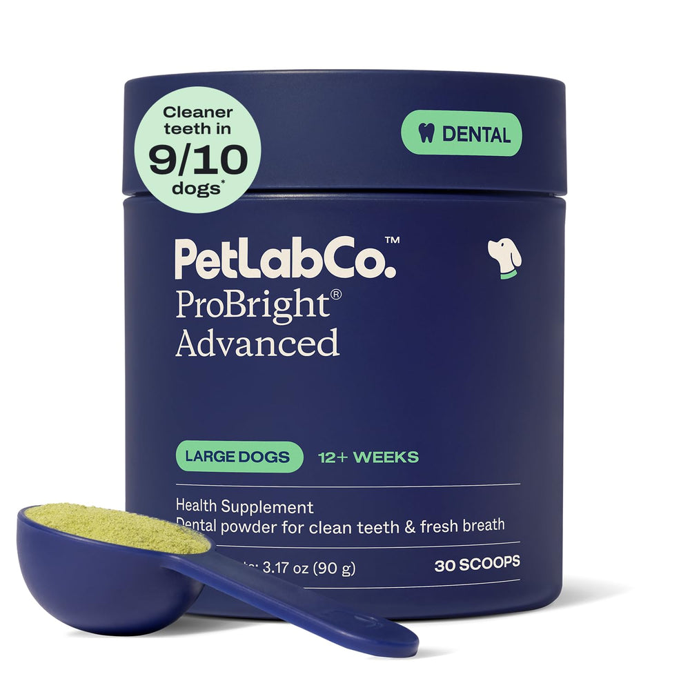 PetLab Co. tub front view showing ProBright for large dogs and clear benefit