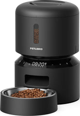 PETLIBRO feeder front view showing display and controls for easy scheduling