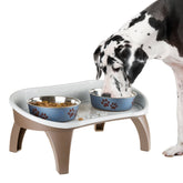 PETMAKER front view elevated tray shows stable platform and neat feeding area benefit